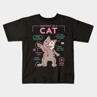 Anatomy Of A Cat Funny Cute Cat Design Kids T-Shirt